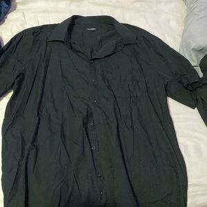 Black Dress Shirt for Men - Size Large (18)